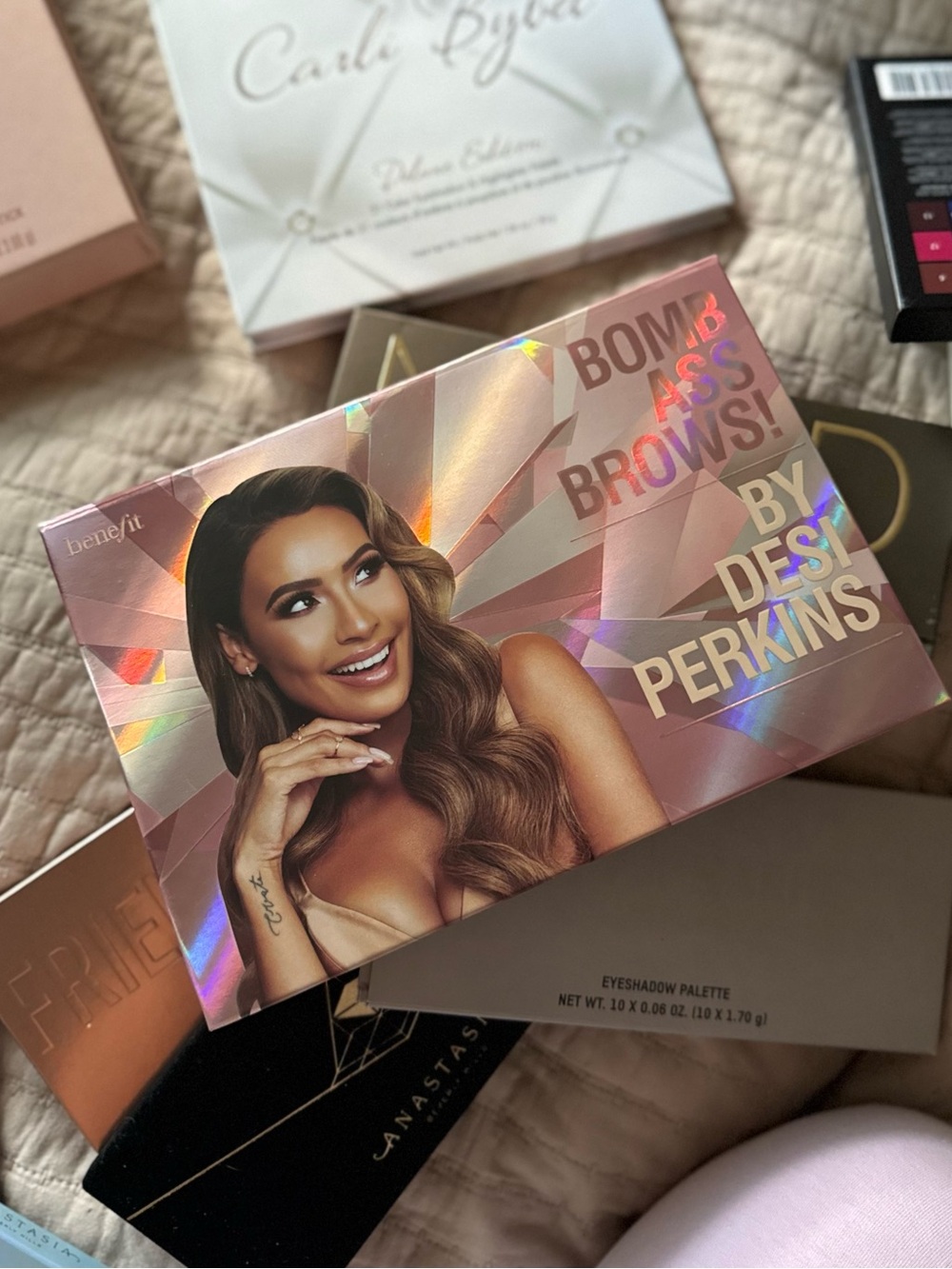 Benefit Bomb Ass Brows Eyeshadow Palette - Pink Holographic Packaging